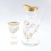 Комплект Королевский графин и стаканы золото Bohemia Karo 7 предметов