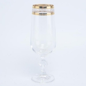 Комплект фужеров для шампанского Crystalex Bohemia Золотой Лист V-D 180 мл(6 шт)