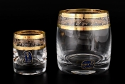 Комплект стаканов для виски (6 шт) и стопок для водки 60 мл (6 шт) Золотой лист (12 пр)