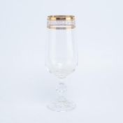 Комплект фужеров для шампанского Crystalex Bohemia Золотой Лист V-D 280 мл(6 шт)