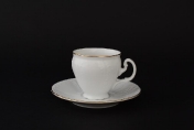 Фарфоровый Комплект кофейных пар Bernadotte Белый узор 90 мл(6 пар)