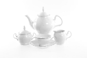 Фарфоровый чайный сервиз на 6 персон Bernadotte Платиновый узор 17 предметов