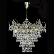 Хрустальная люстра Titania Lux Золотой арнамент (Высота 60см Диаметр 50см 6 свечей 7кг)