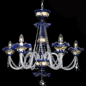 Хрустальная люстра Titania Lux Лепка синяя (Высота 63см Диаметр 70см Вес 9кг)