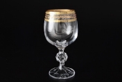 Комплект "Клаудиа" Золотой лист для бокалов для вина 190 мл Кристалайт (6 шт)