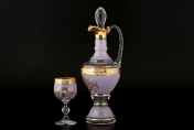 Комплект для ликера Bohemia Версаче Охота розовая 7 предметов