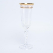 Комплект фужеров для шампанского Crystalex Bohemia Кристина Золотой Лист V-D 150 мл(6 шт)