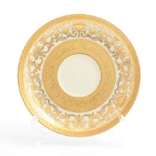 Комплект фарфоровых блюдец Falkenporzellan Royal Gold Cream 15см (6 шт)