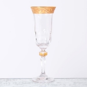 Комплект фужеров Кристина для шампанского Bohemia Gold Махарадже 150мл(6 шт)