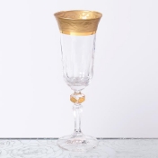 Комплект фужеров Кристина для шампанского Bohemia Gold Махарадже матовая 150мл(6 шт)