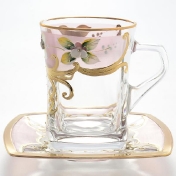 Комплект чайных пар  Bohemia фонд  розовая 12 предметов