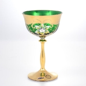 Комплект фужеров "Анжела" для мартини 280 мл зеленый Star Crystal (6 шт)