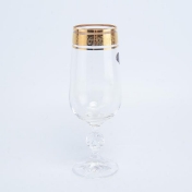 Комплект фужеров для шампанского Crystalex Bohemia Клаудиа Золото V-D 280 мл(6 шт)