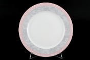 Комплект тарелок Thun Яна Серый мрамор с розовым кантом 21см (6 шт)