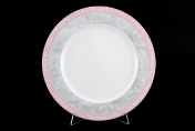Комплект тарелок 25 см Яна Серый мрамор с розовым кантом (6 шт)