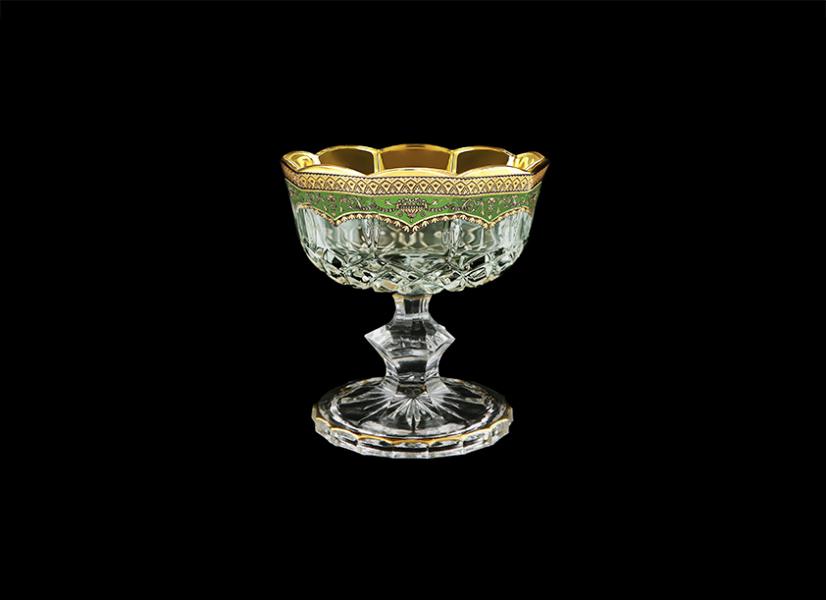 Фото Стеклянные конфетницы Конфетница на ножке 12 см Opera Flora's Empire Golden Green Decor Astra Gold