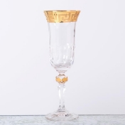 Комплект фужеров Кристина для шампанского Bohemia Gold Костка 150мл(6 шт)