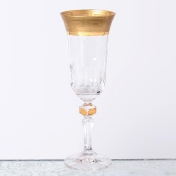 Комплект фужеров Кристина для шампанского Bohemia Gold Костка матовая 150мл(6 шт)