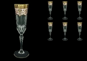 Комплект фужеров для шампанского 180 мл Adagio Flora's Empire Golden Ivory Decor Astra Gold (6 шт)